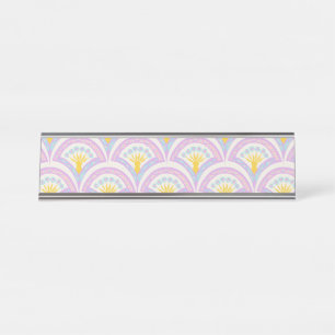 Pastel Scallop Pattern Desk Name Plate
