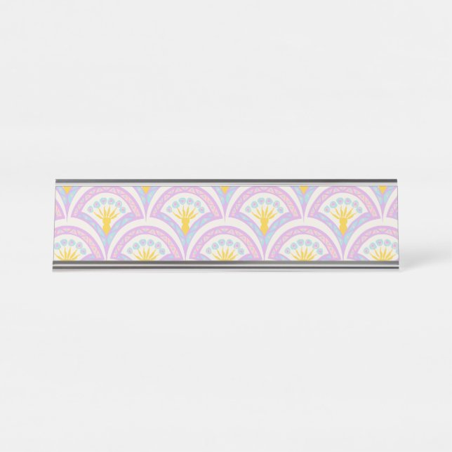 Pastel Scallop Pattern Desk Name Plate (Front)