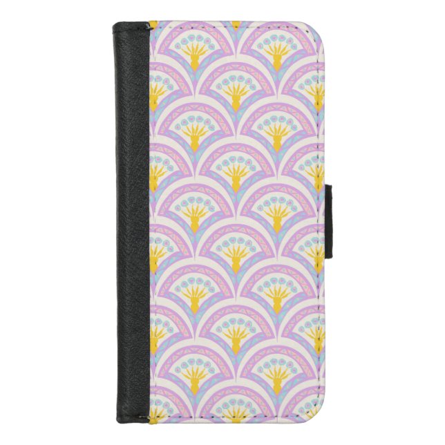 Pastel Scallop Pattern iPhone Wallet Case (Front)
