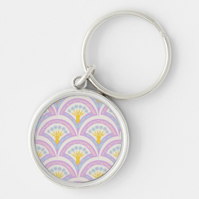Pastel Scallop Pattern Keychain (Front)