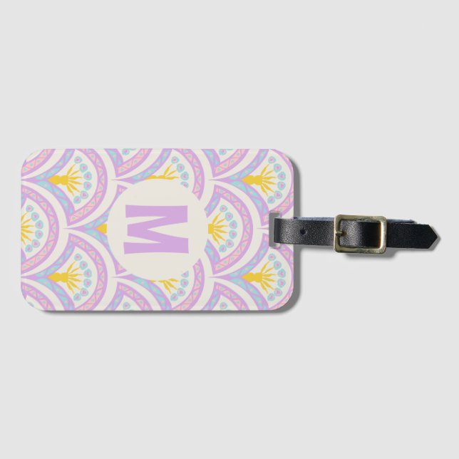 Pastel Scallop Pattern Luggage Tag (Front Horizontal)