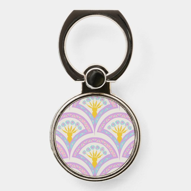 Pastel Scallop Pattern Phone Ring Stand (Front)