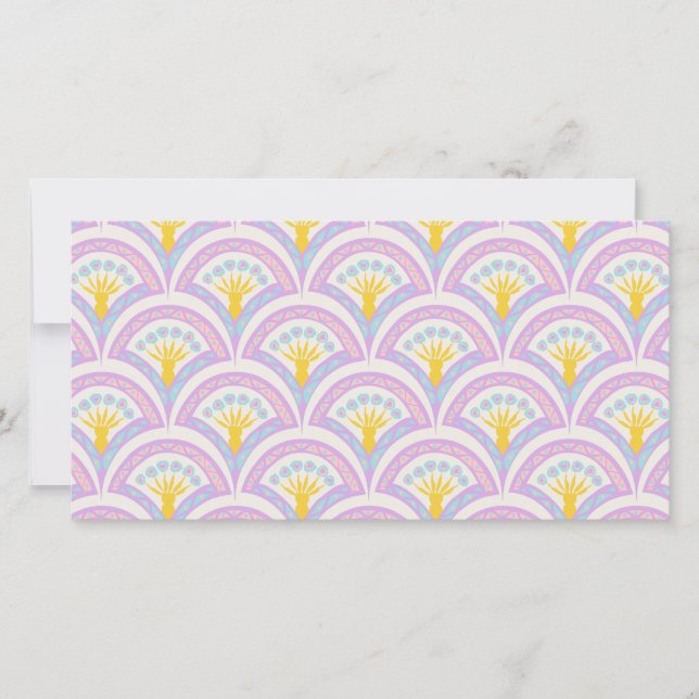 Pastel Scallop Pattern Save The Date (Front)