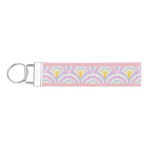 Pastel Scallop Pattern Wrist Keychain