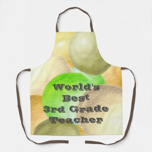 Pastel School Class Thank You Worlds Best Teacher Apron