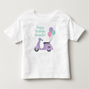 Pastel Scooter & Balloons Personalized T-shirt