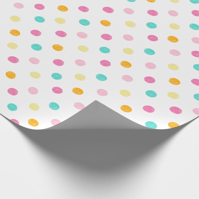 Pastel Scribble Dots Pattern Wrapping Paper (Corner)