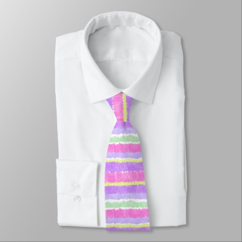 Pastel Scribble Stripes Neck Tie