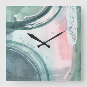 Pastel Scribe - Watercolor Square Wall Clock