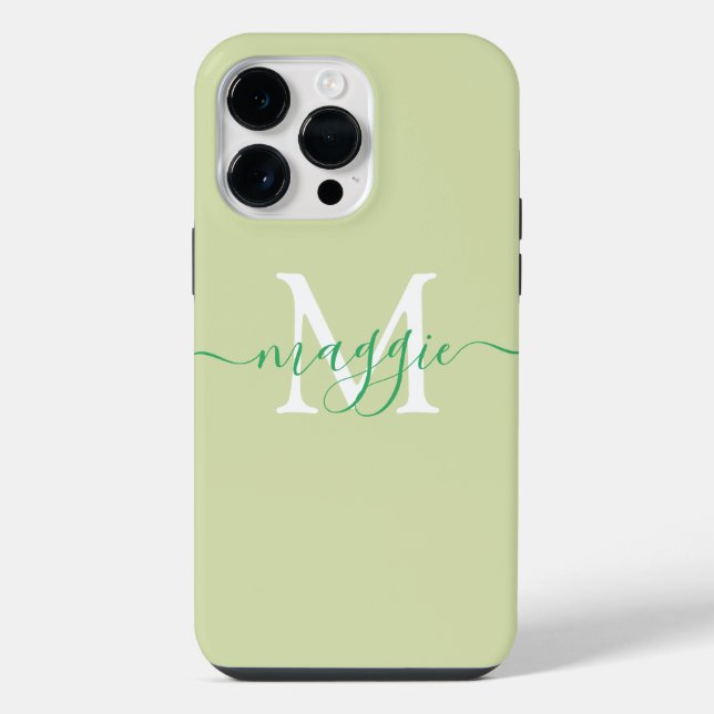 Pastel Script Monogram Case-Mate iPhone 14 Pro Max Case (Back)
