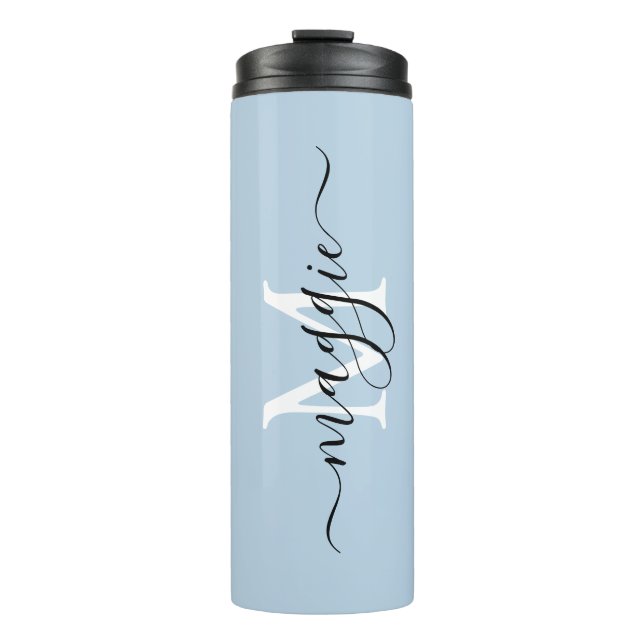 Pastel Script Monogram Thermal Tumbler  (Front)