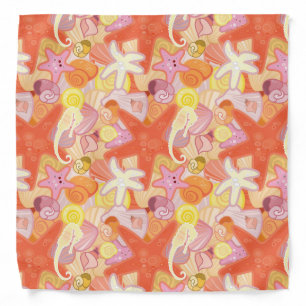 Pastel Sea Creature Pattern Bandana