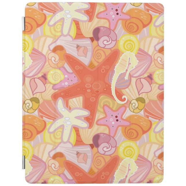 Pastel Sea Creature Pattern iPad Smart Cover (Front)