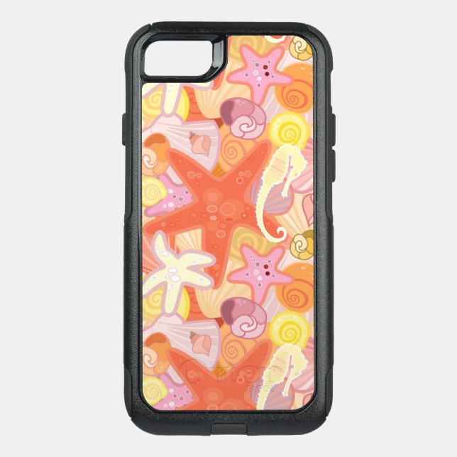 Pastel Sea Creature Pattern Otterbox iPhone Case (Back)