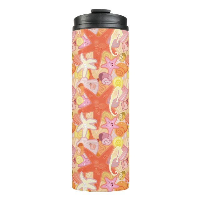 Pastel Sea Creature Pattern Thermal Tumbler (Front)