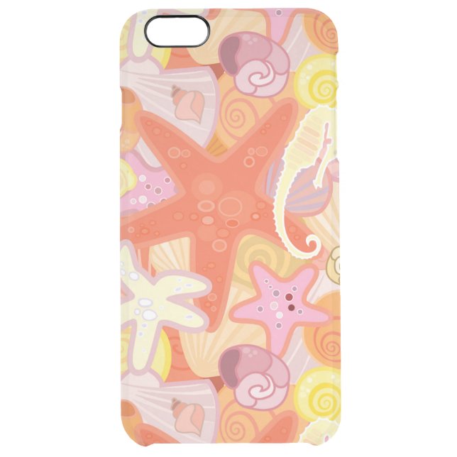 Pastel Sea Creature Pattern Uncommon iPhone Case (Back)