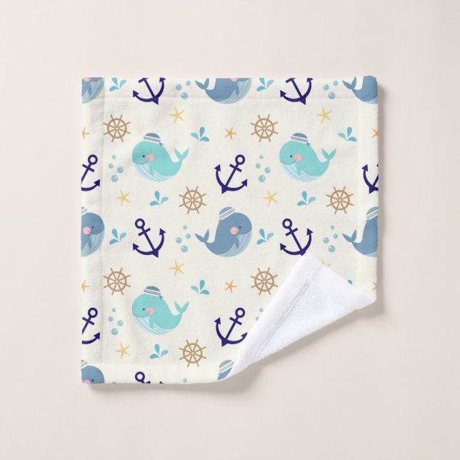 Pastel Sea Creatures – Cute Washcloth Design (Wash Cloth)