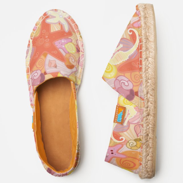Pastel Sea Creatures | Monogram Espadrilles (Side)