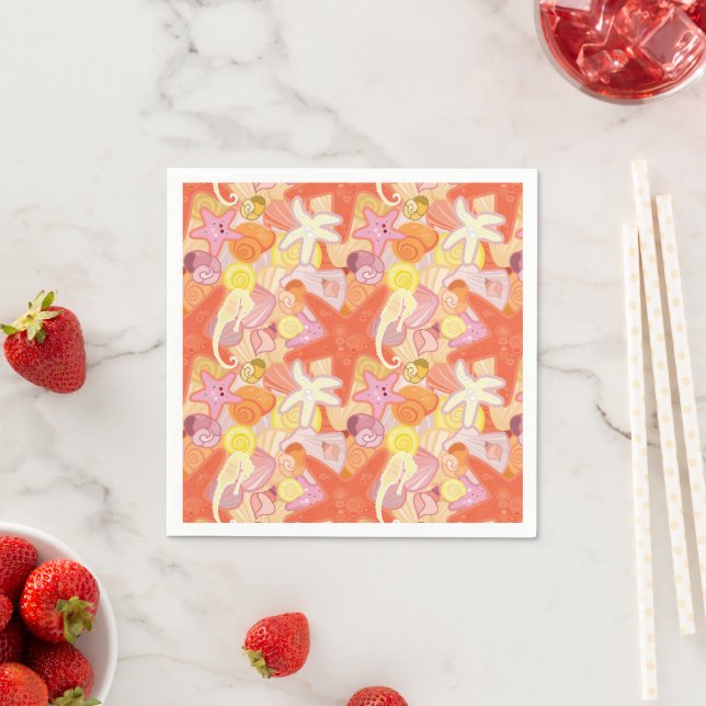 Pastel Sea Creatures Napkins (Insitu)