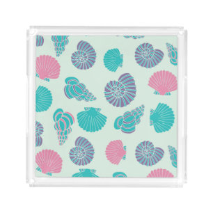 Pastel Seashell Pattern 1 Acrylic Tray