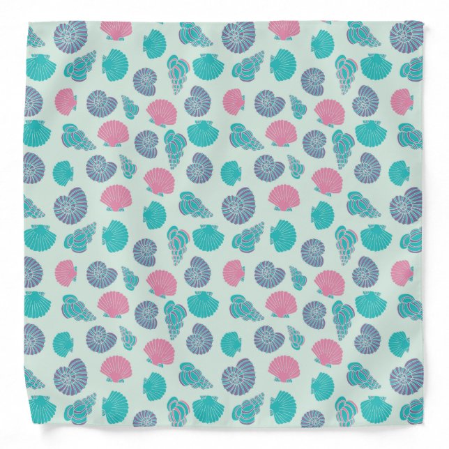 Pastel Seashell Pattern 1 Bandana (Front)