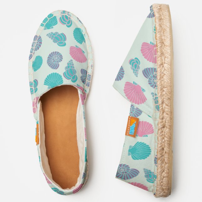 Pastel Seashell Pattern 1 Espadrilles (Side)