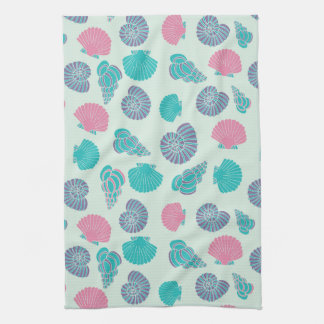 Pastel Seashell Pattern 1 Kitchen Towel