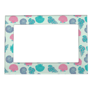 Pastel Seashell Pattern 1 Magnetic Picture Frame