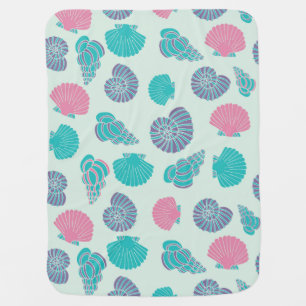 Pastel Seashell Pattern 1 Stroller Blanket