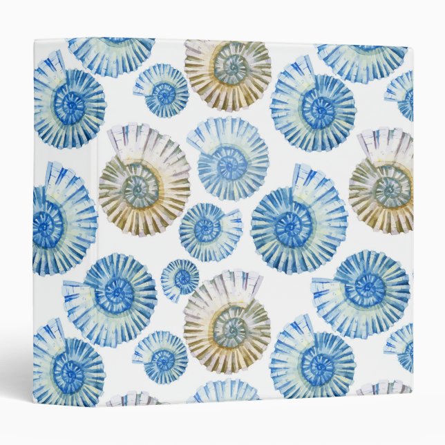 Pastel Seashell Pattern 2 3 Ring Binder (Front/Spine)