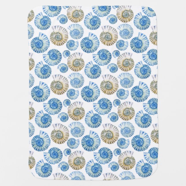 Pastel Seashell Pattern 2 Baby Blanket (Front)