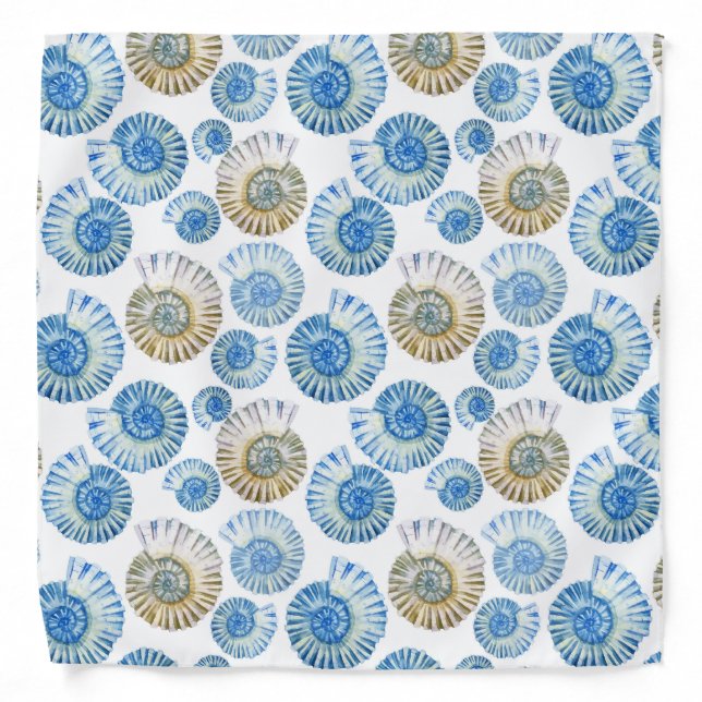 Pastel Seashell Pattern 2 Bandana (Front)