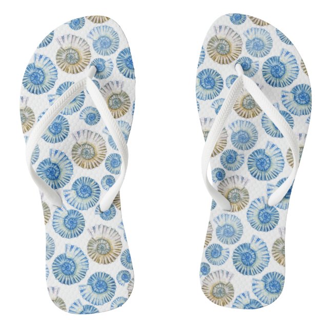 Pastel Seashell Pattern 2 Flip Flops (Footbed)