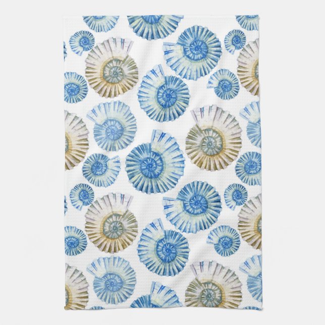 Pastel Seashell Pattern 2 Kitchen Towel (Vertical)