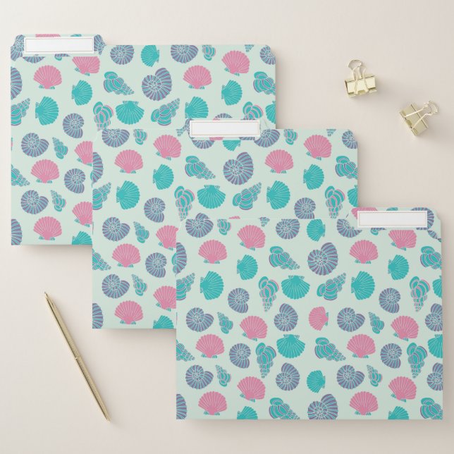 Pastel Seashell Pattern File Folder (Set)