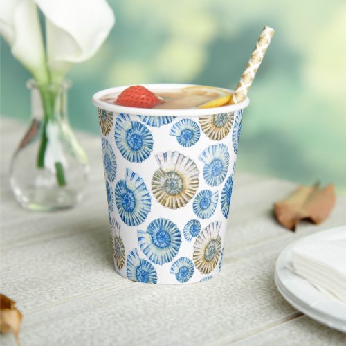 Pastel Seashell Pattern Paper Cups