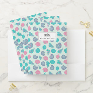Pastel Seashell Pattern Pocket Folder