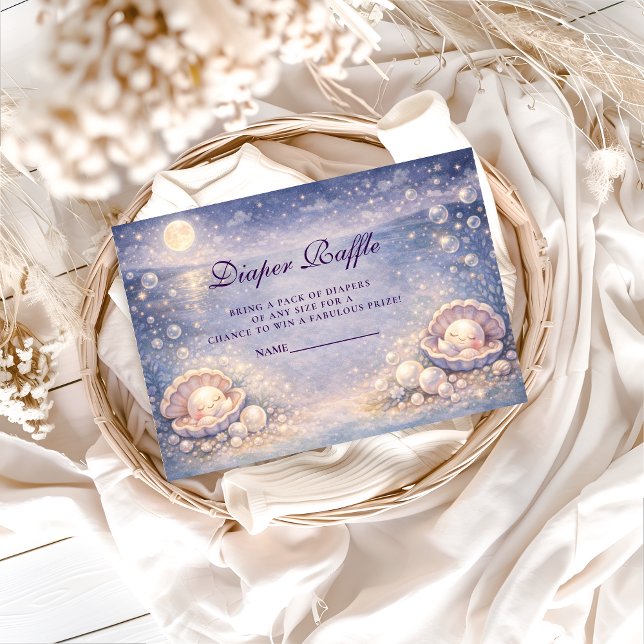 Pastel Seashell Pearl Diapper Raffle Enclosure Card (Creator Uploaded)