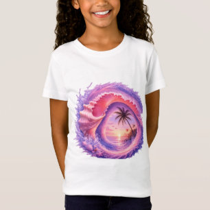 Pastel Seashell Sunset Wave – Dreamy Tropical Ocea T-Shirt