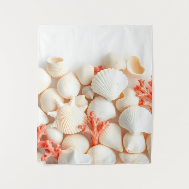 pastel seashells tapestry (Front)