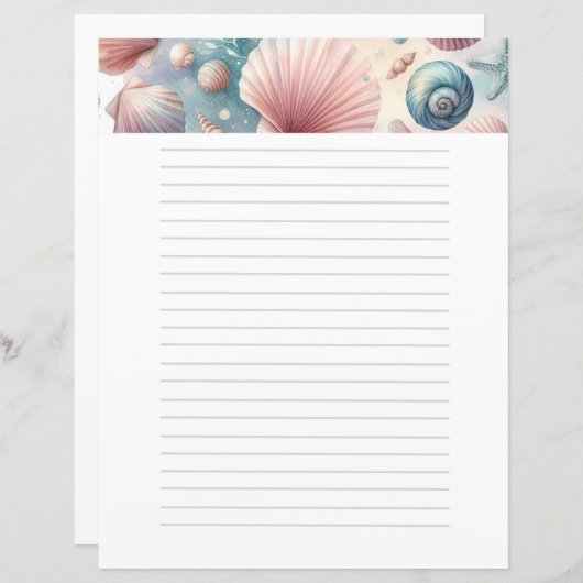 Pastel Seashels Nautical (Front/Back)