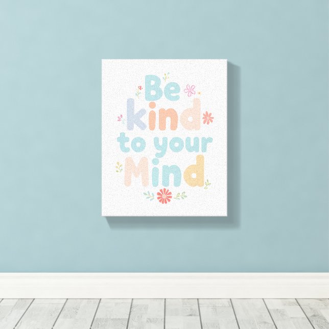 Pastel Self Love Typography Canvas Print (Insitu(Wood Floor))