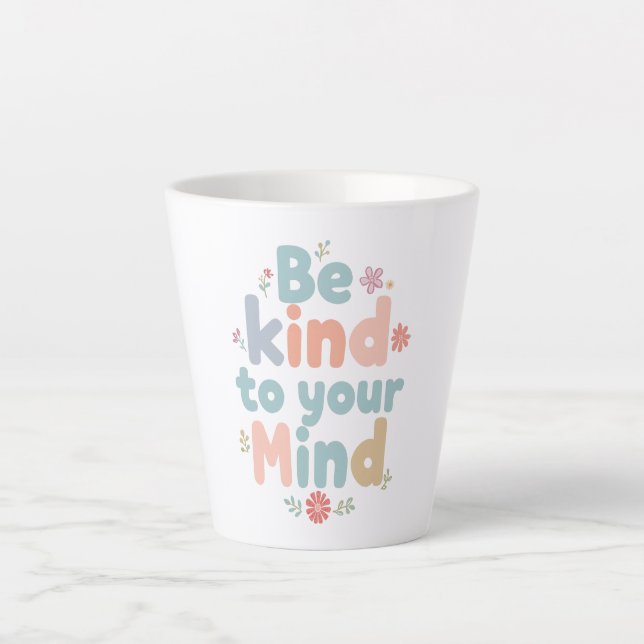 Pastel Self Love Typography Latte Mug (Front)