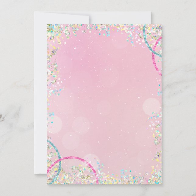 Pastel Sequin Glitter 67 Girl Birthday Invitation | Zazzle