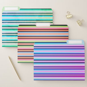 Pastel serape stripes file folder
