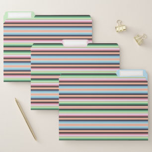 Pastel serape stripes file folder