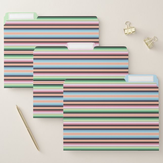 Pastel serape stripes file folder (Set)