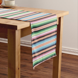 Pastel serape stripes medium table runner