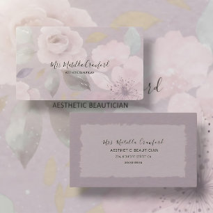 Pastel shaded watercolor Floral Business Card
