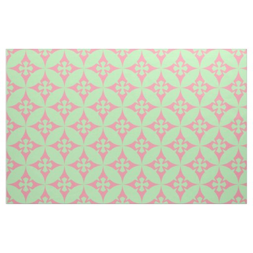 Pastel Shades Of Pink Retro Geometric Pattern Fabric